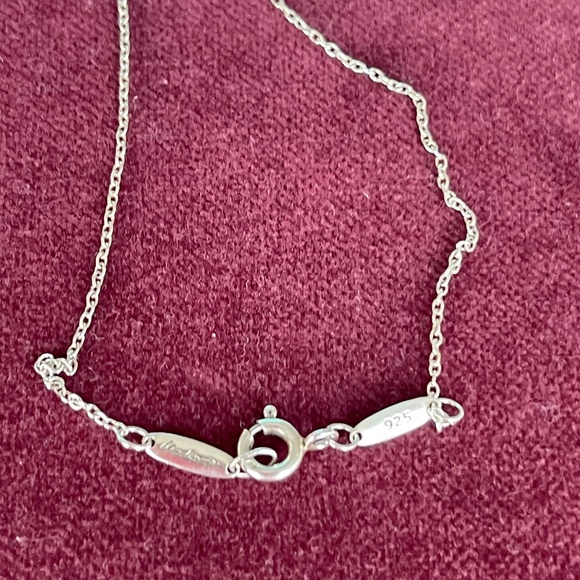 Tiffany Key Pendant w/pink Sapphire stone  & Tiffany 18" Chain - Picture 4 of 5